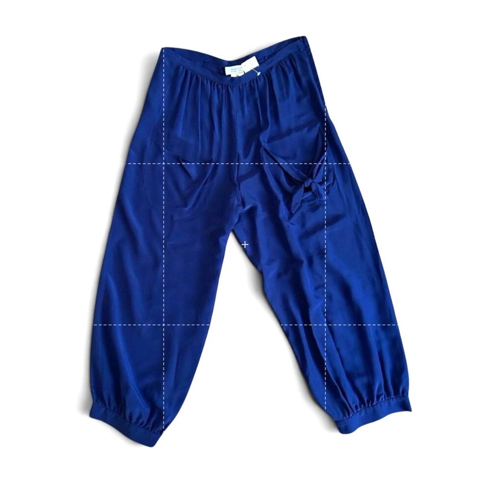 NWT Sonia Rykiel Cropped Silk Pants – Navy, Size 36
